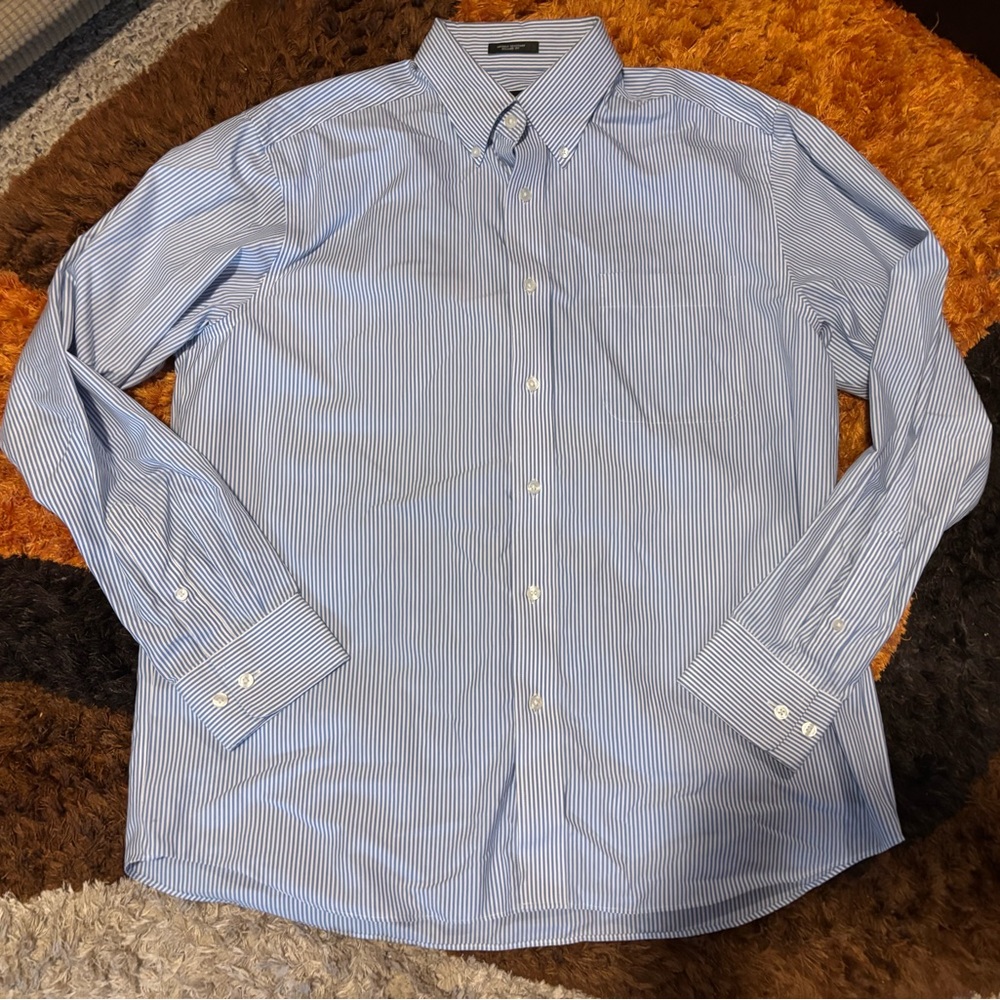 Eddie Bauer, Blue & White, Striped, Button Down, Shirt
